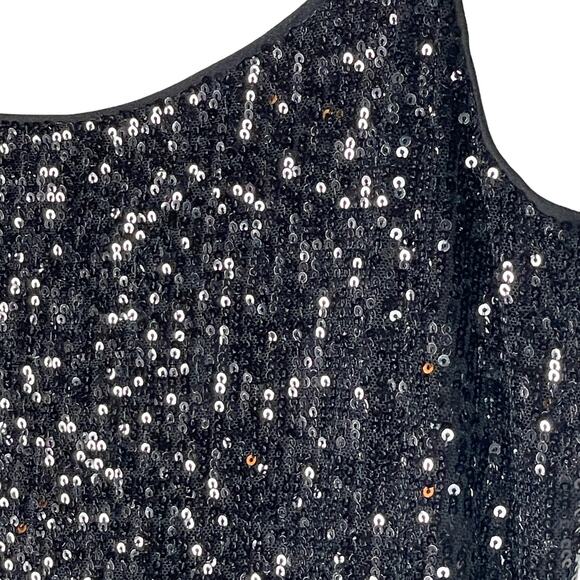 GB Stretch Sequin Mini Slip Dress Black Gianni Bini Juniors Large - Picture 5 of 8